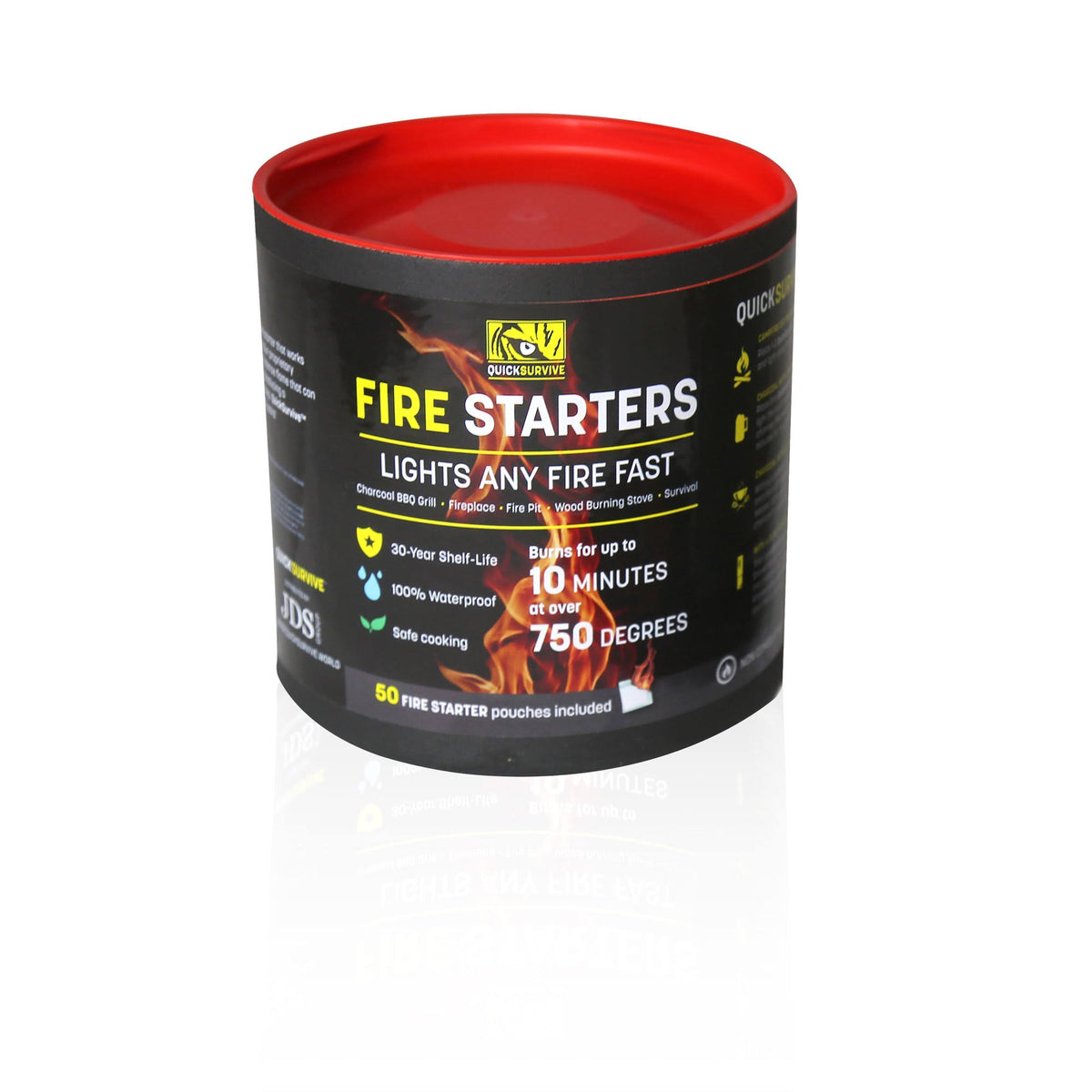 50-Piece Survival Bundle with Fire Starter Canister, Stove, Flint, Paracord & Glove B22937
