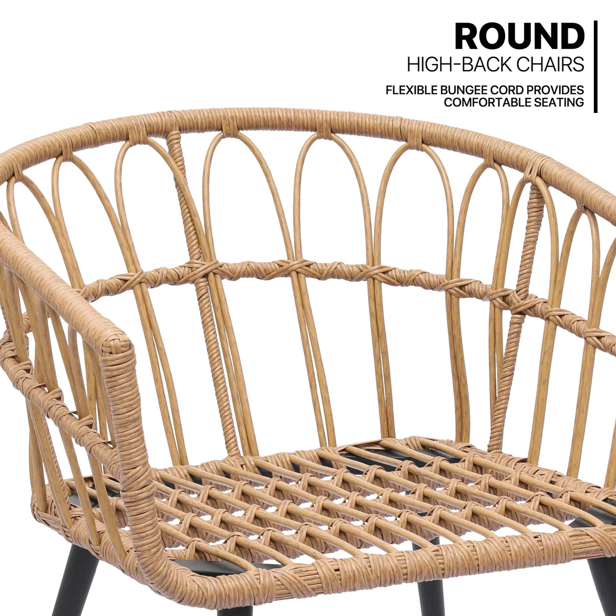 3 Pieces Outdoor Patio Furniture Rattan Wicker Table & Chairs Set K479