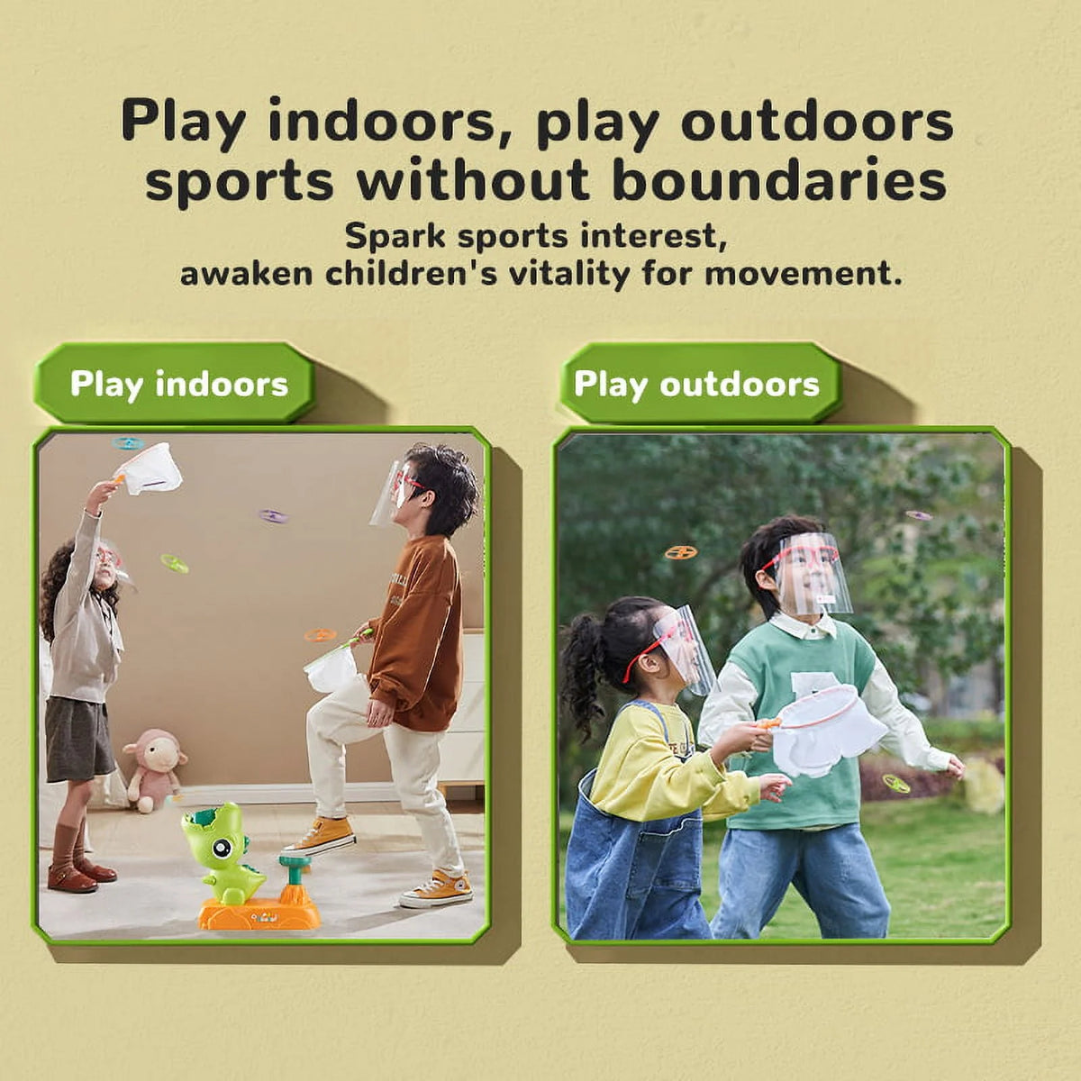 Flying Disc Launcher Outdoor Toy Green X329235
