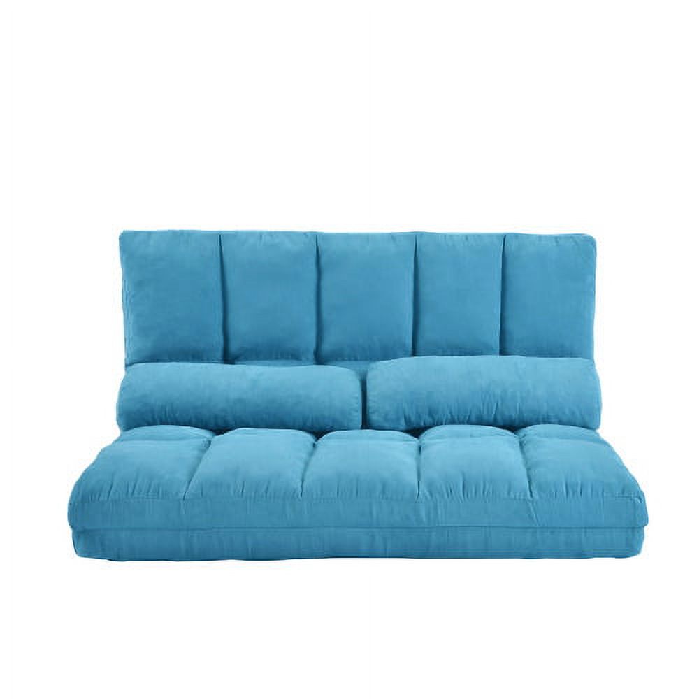 Blue Double Chaise Lounge Sofa with Two Pillows W3788