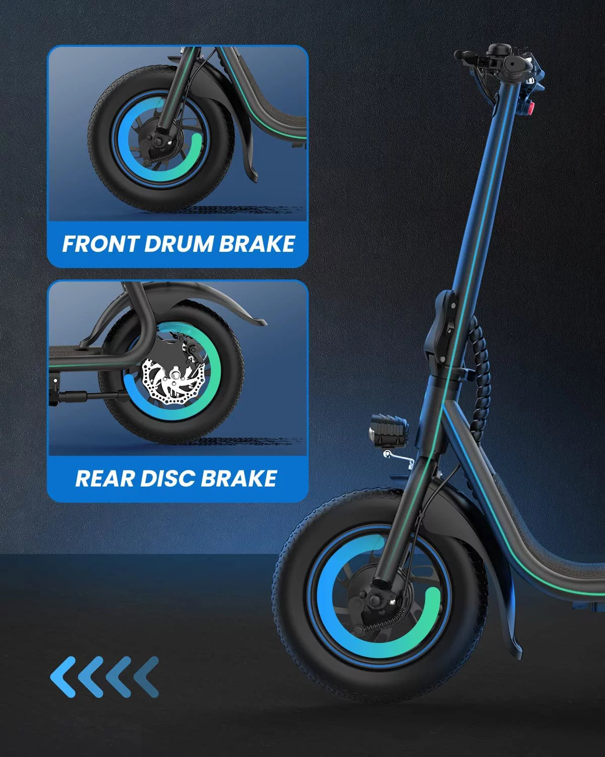 Electric Scooter with Seat, 450W Motor, 22 Miles Range, Folding, Black G7384