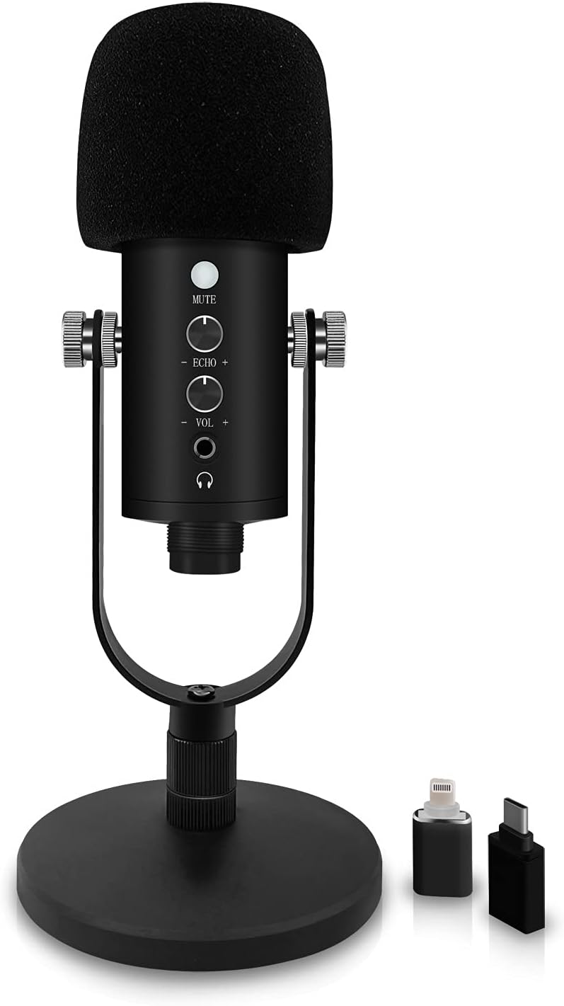 2 Pack Black USB Condenser Microphone with Mute Button W5326