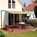 13'x10' Beige Steel Outdoor Awning Gazebo Q20054