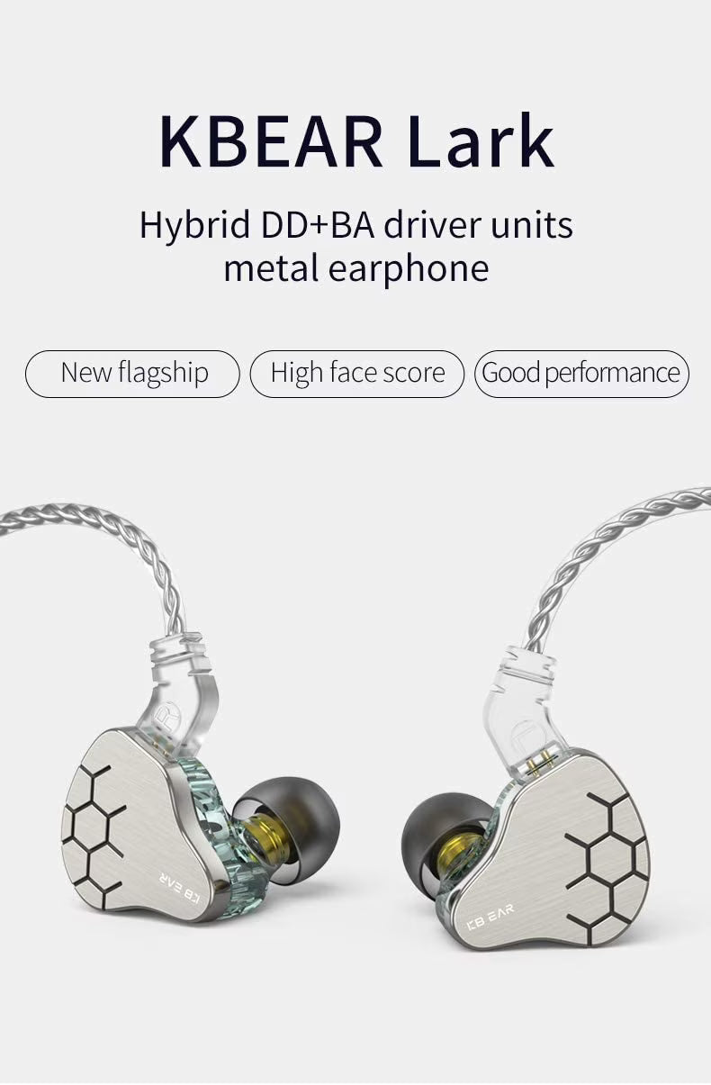 KBEAR Lark 1BA+1DD In Ear Monitor Wired Earphone M274