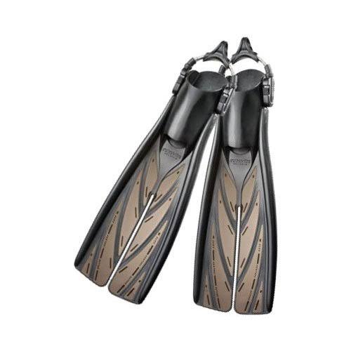 Silver Large Open Heel Split Fins Q401151