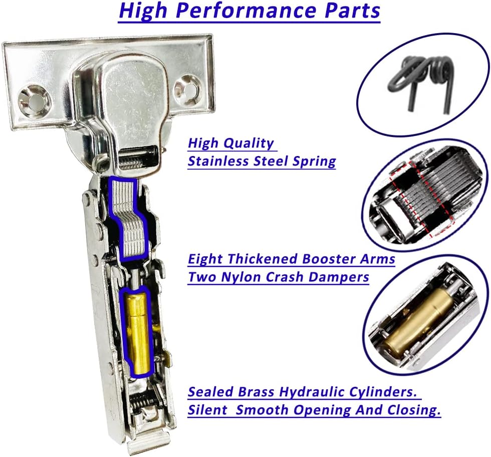 10 Pack Stainless Steel Soft Close Cabinet Hinges Q974