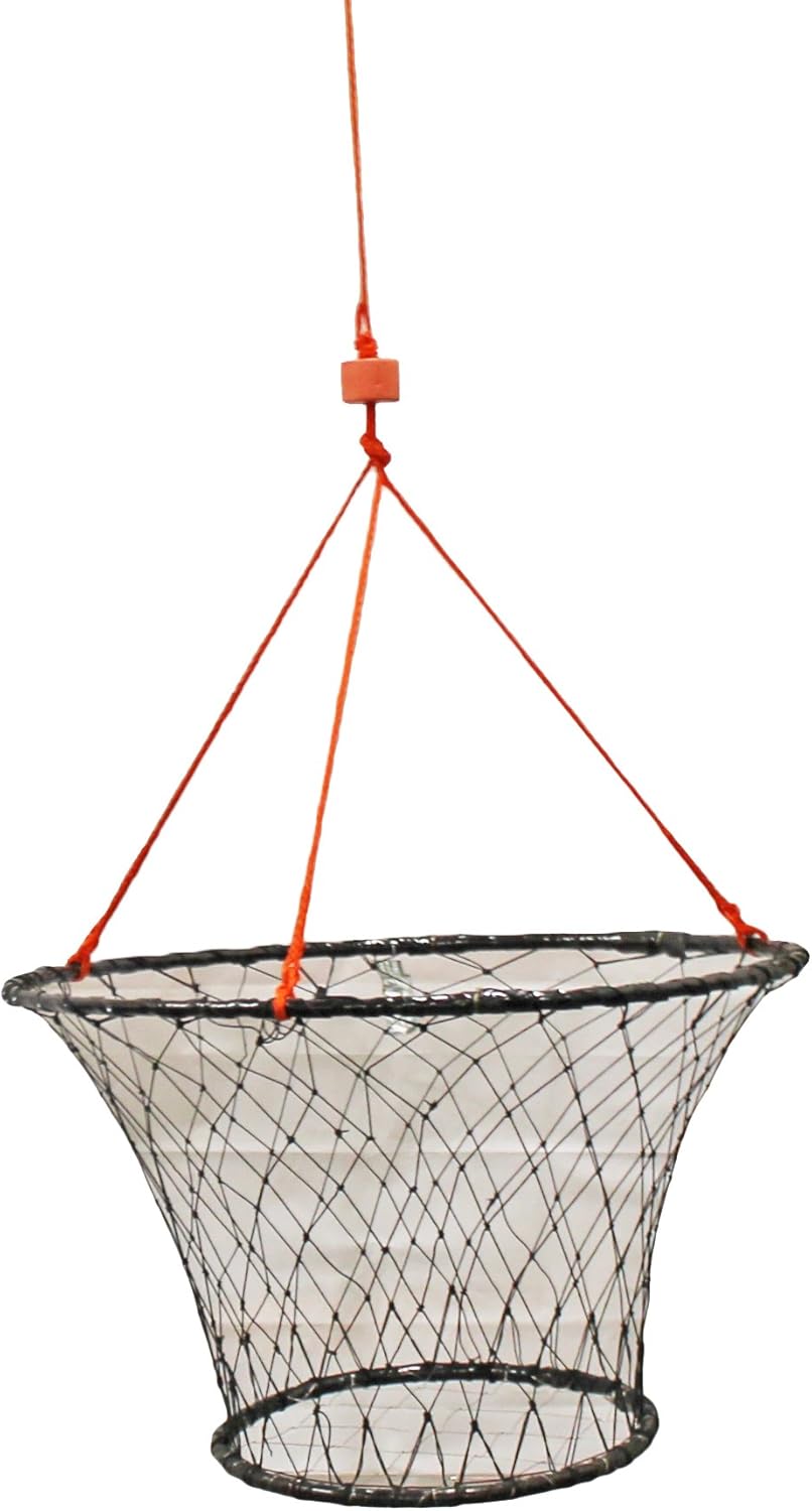 Rubber Wrapped Steel Ring Crab Trap with 50' Rope and Bait Cage I572905