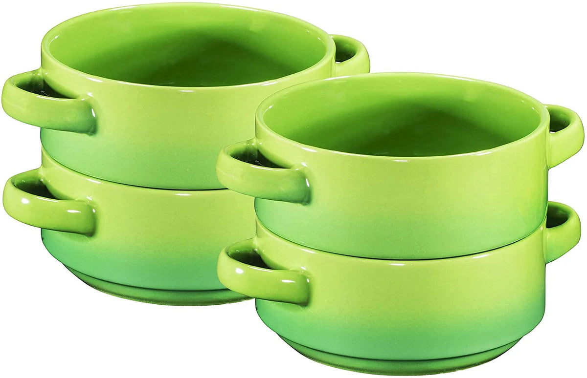 19 Oz Ceramic Soup Bowls with Handles Oven Safe M6671