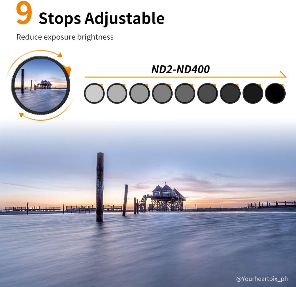 77mm Variable ND Filter ND2-ND400 Adjustable Neutral Density Filter H566