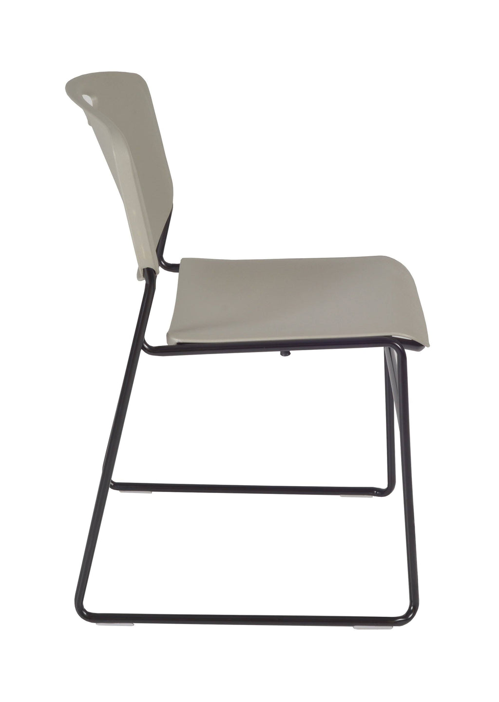 Mahogany Square Breakroom Table with 4 Grey Stack Chairs A112454