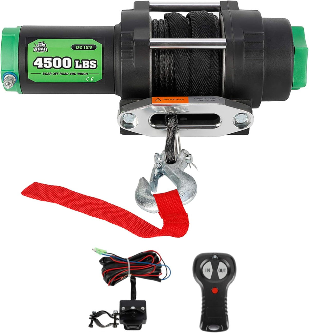 9500-lb. Load Capacity Electric Winch Kit, 12V Steel Cable Winch with Roller Fairlead G321