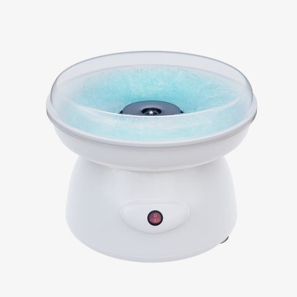 White Countertop Cotton Candy Machine with Scoop and 10 Sticks Q844