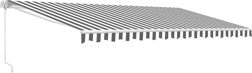 Retractable Motorized Patio Awning 16 x 10 Feet Multi-Stripe Green S348499