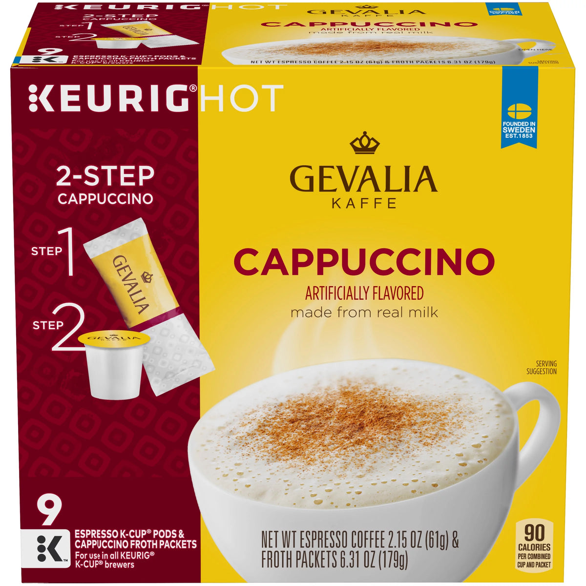 9 ct Box Cappuccino Espresso Coffee Pods Kit Q4362