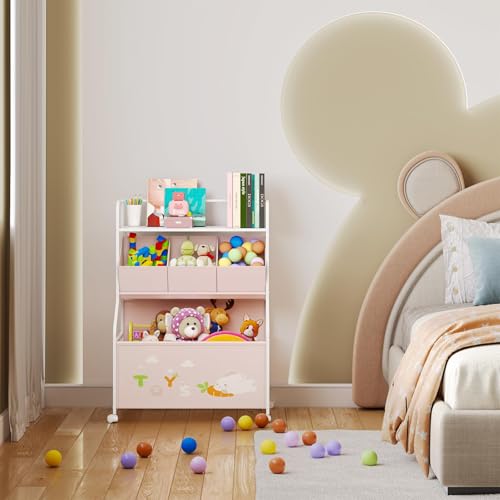White 3-Tier Toy Storage Organizer with Wheels F61697