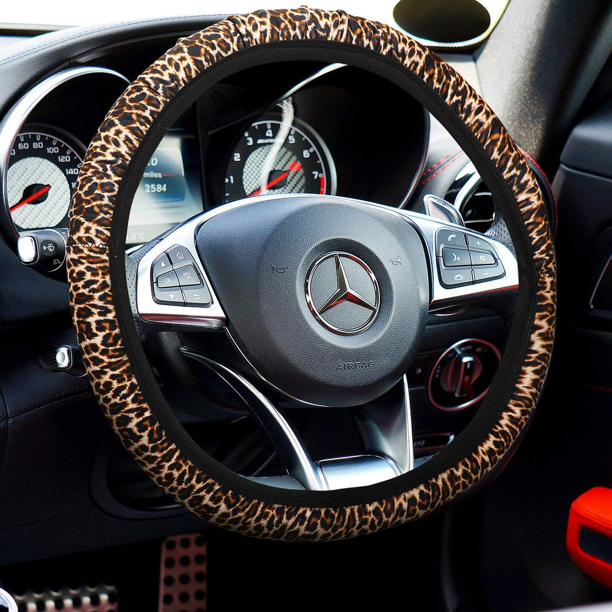 7 Pieces Leopard Print Car Accessories Set A784
