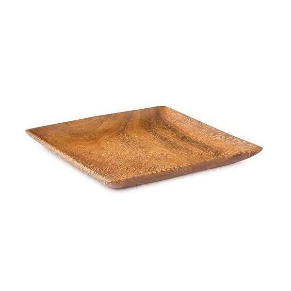 Acacia Wood Square Plate Set of 4 Z9482