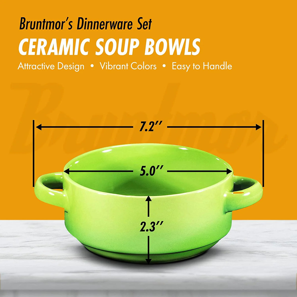 19 Oz Ceramic Soup Bowls with Handles Oven Safe M6671