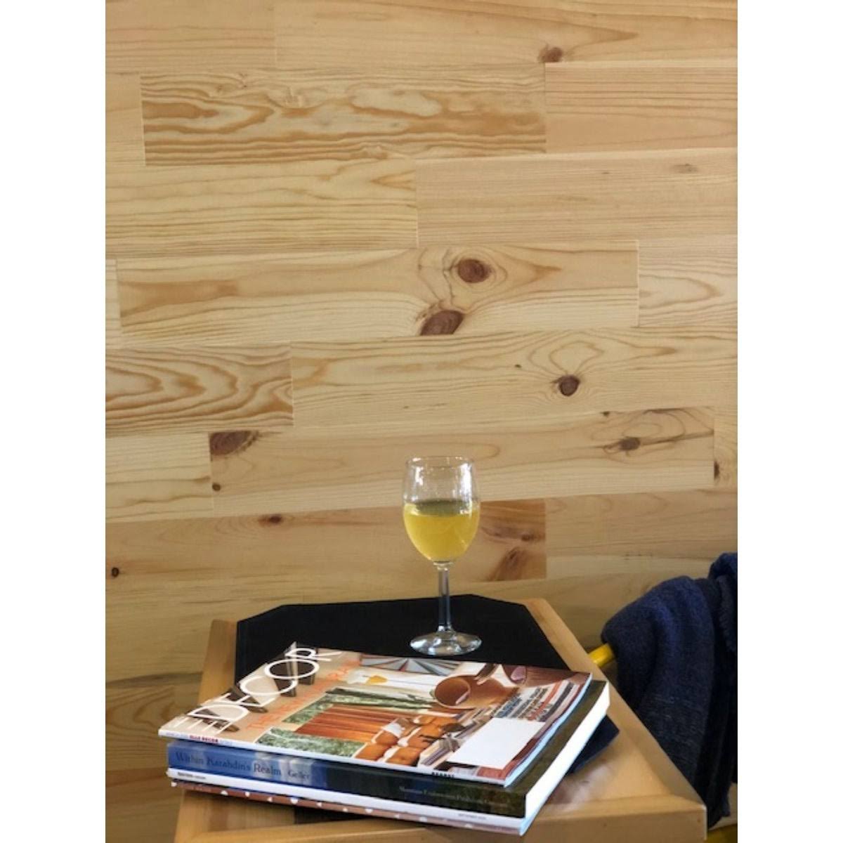 Pine Wooden Wall Planks (4x22 Wide - 10 Sq. ft, Platinum) R712948