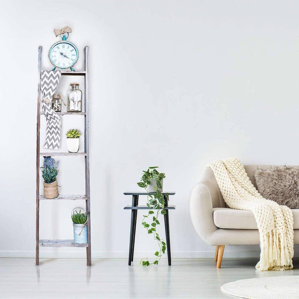 Turquoise 5 Foot Decorative Bookcase Ladder C96534