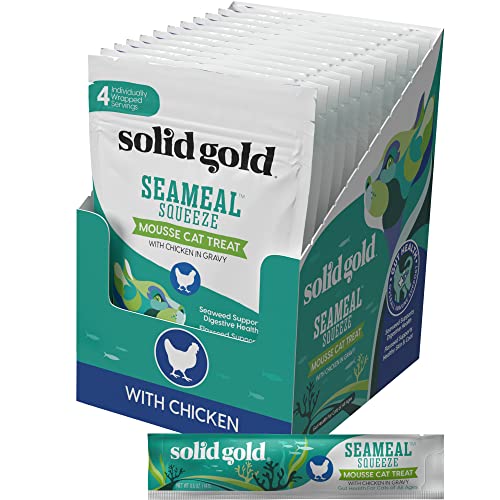 Solid Gold Lickable Cat Treats Chicken SeaMeal Squeezable 3oz/30ct Z292