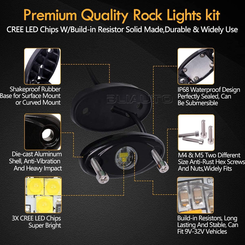 White 10PCS Waterproof LED Rock Light Pods Y40361
