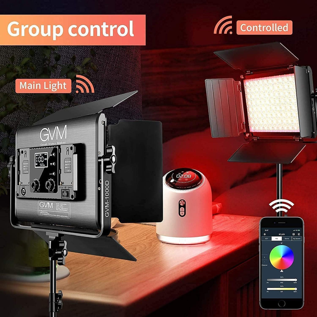 RGB LED Video Light with 2 Softboxes, Photography Lighting Kit B251