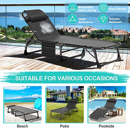 Heavy Duty Adjustable Camping Cot with Mattress & Carrying Bag F27094