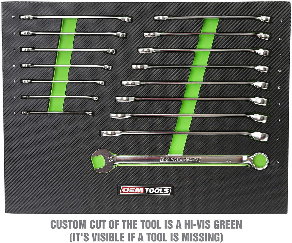 16 Piece Metric Combo Wrench Set with Foam EVA Tray A486