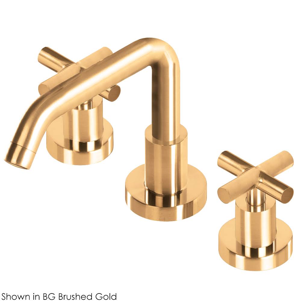 Brushed Gold Deck Mount Widespread Bathroom Faucet with Drain Assembly F8116
