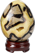 Polished Septarian Geode Egg Healing Crystal Stone with Stand 1.3-1.7 Pound X3550