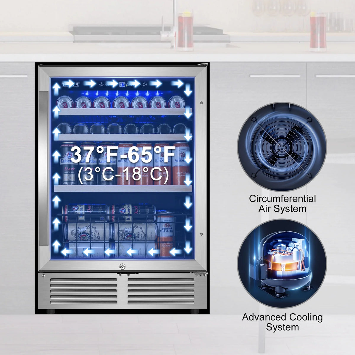 24'' 150-Cans Built-in Beverage Cooler P653