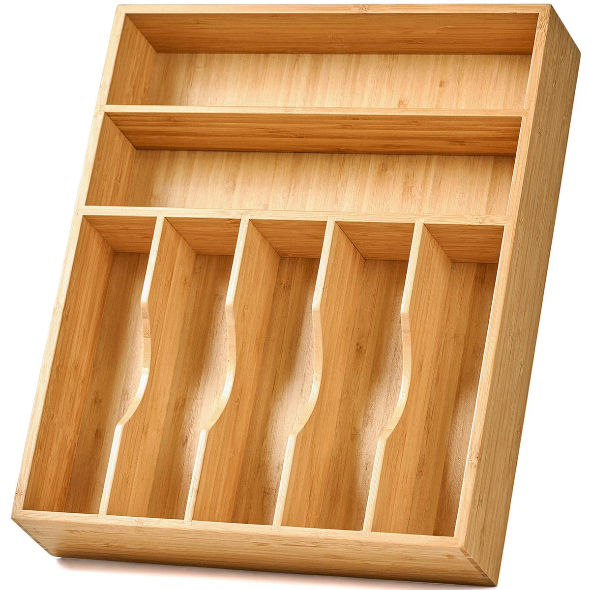 7-Slot Bamboo Kitchen Utensil Tray Q3595