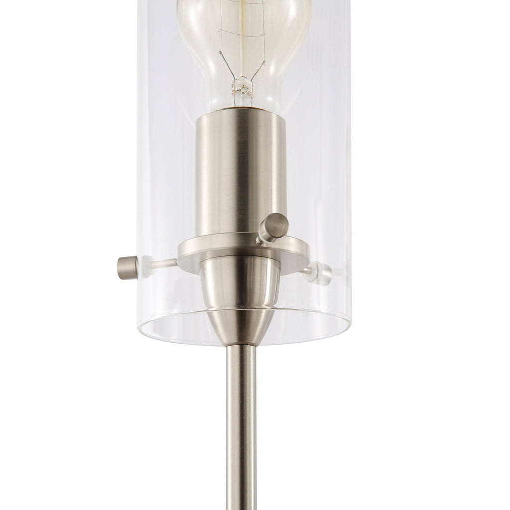 Satin Nickel 5-Light Chandelier Pendant with Clear Glass Shades U114