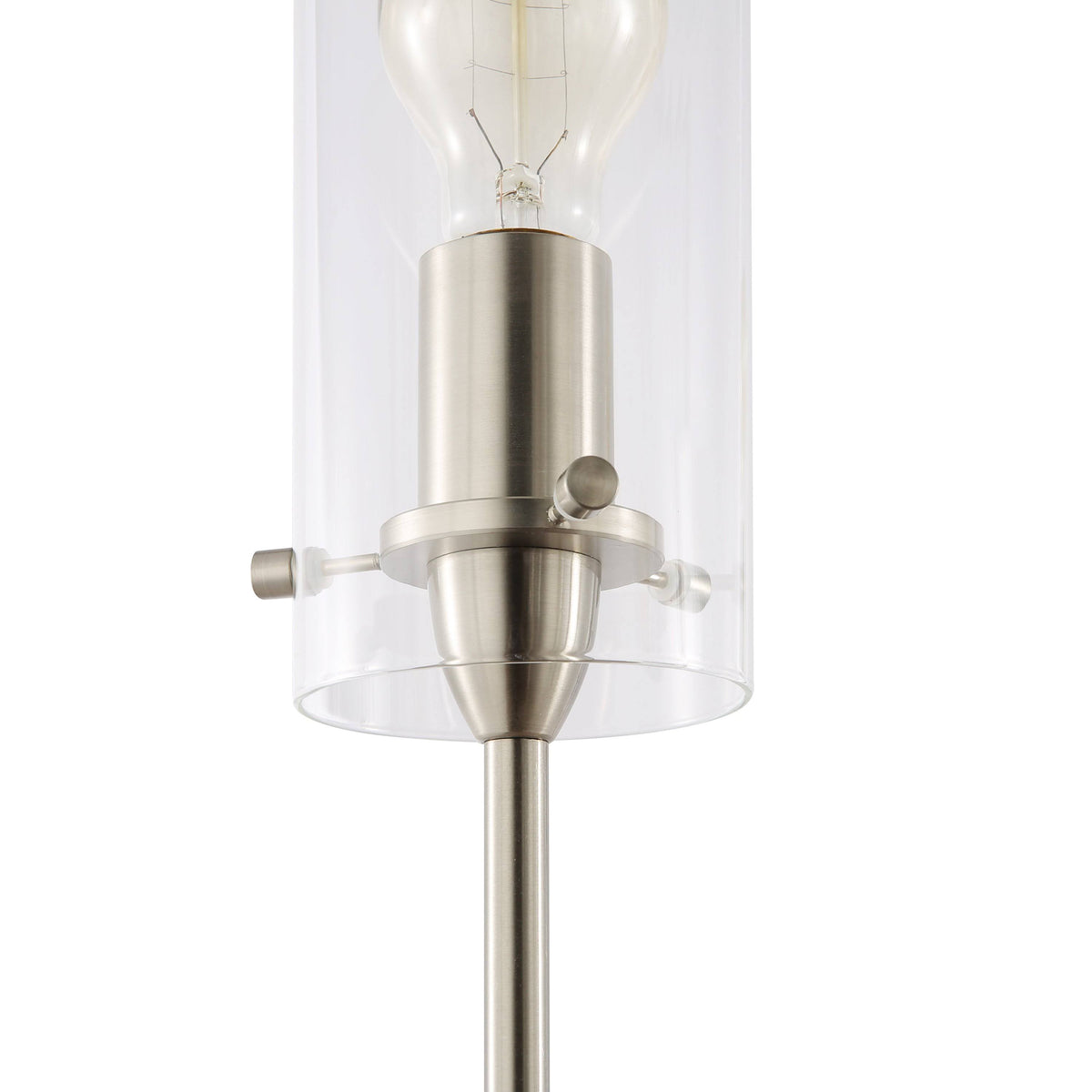 Satin Nickel 5-Light Chandelier Pendant with Clear Glass Shades U114