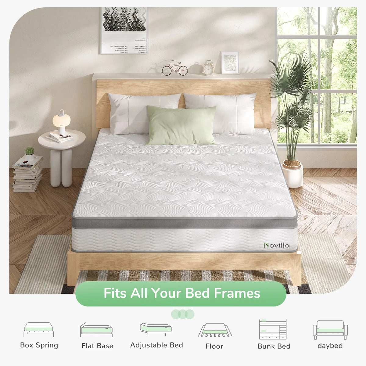 12" Gel Memory Foam Pocket Spring Hybrid Mattress, Queen Size G85397
