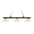 Matte Black Antique Copper 3 Light Billiard Light N99632
