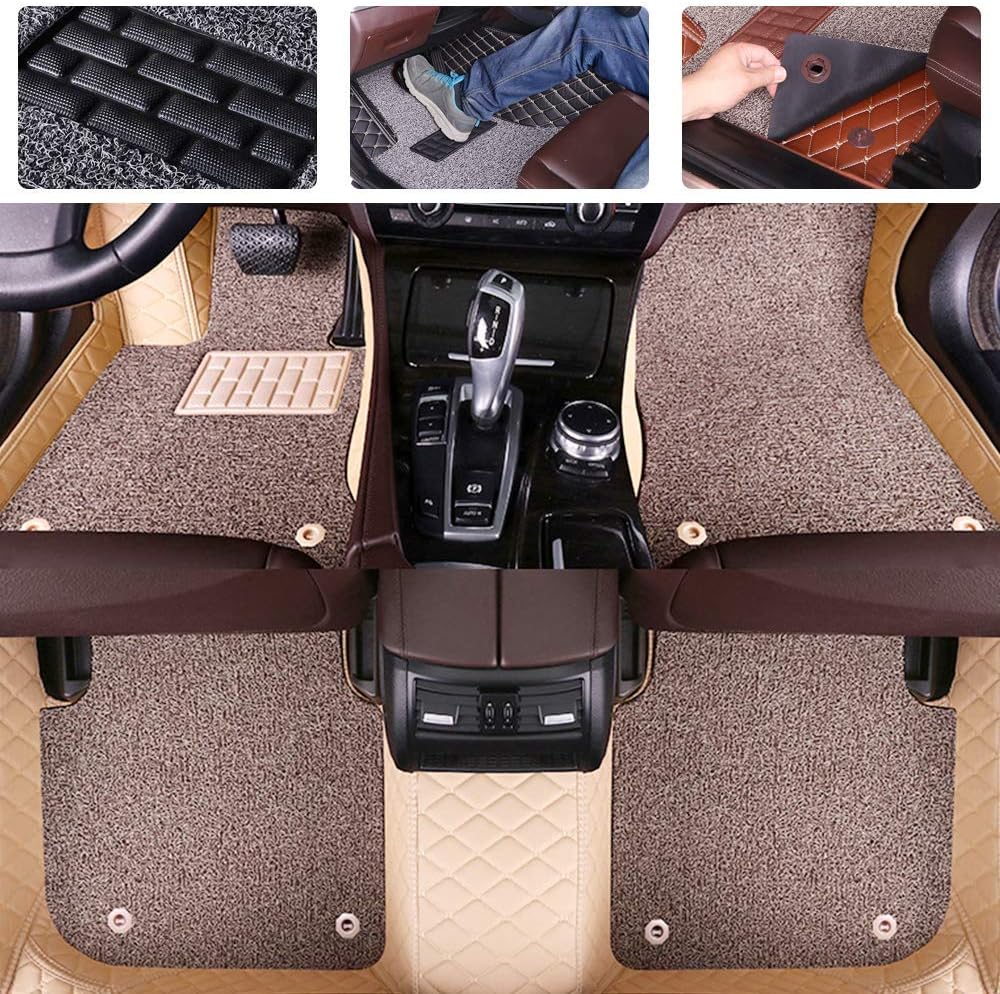 Double Layer Pu Leather & PVC Non-Slip Car Floor Mats F67587