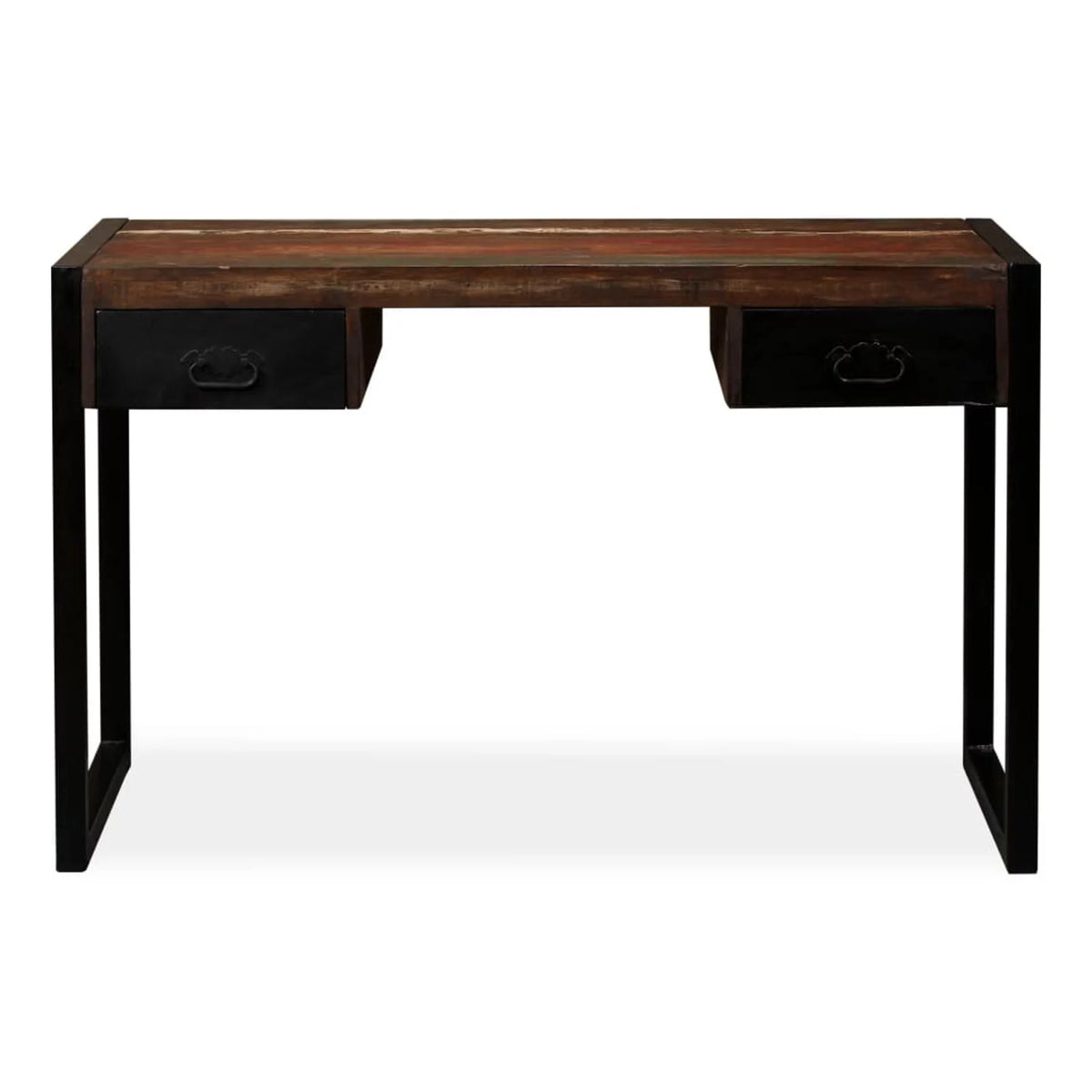 Writing Desk with 2 Storage Drawers Reclaimed Wood Steel Legs H469969