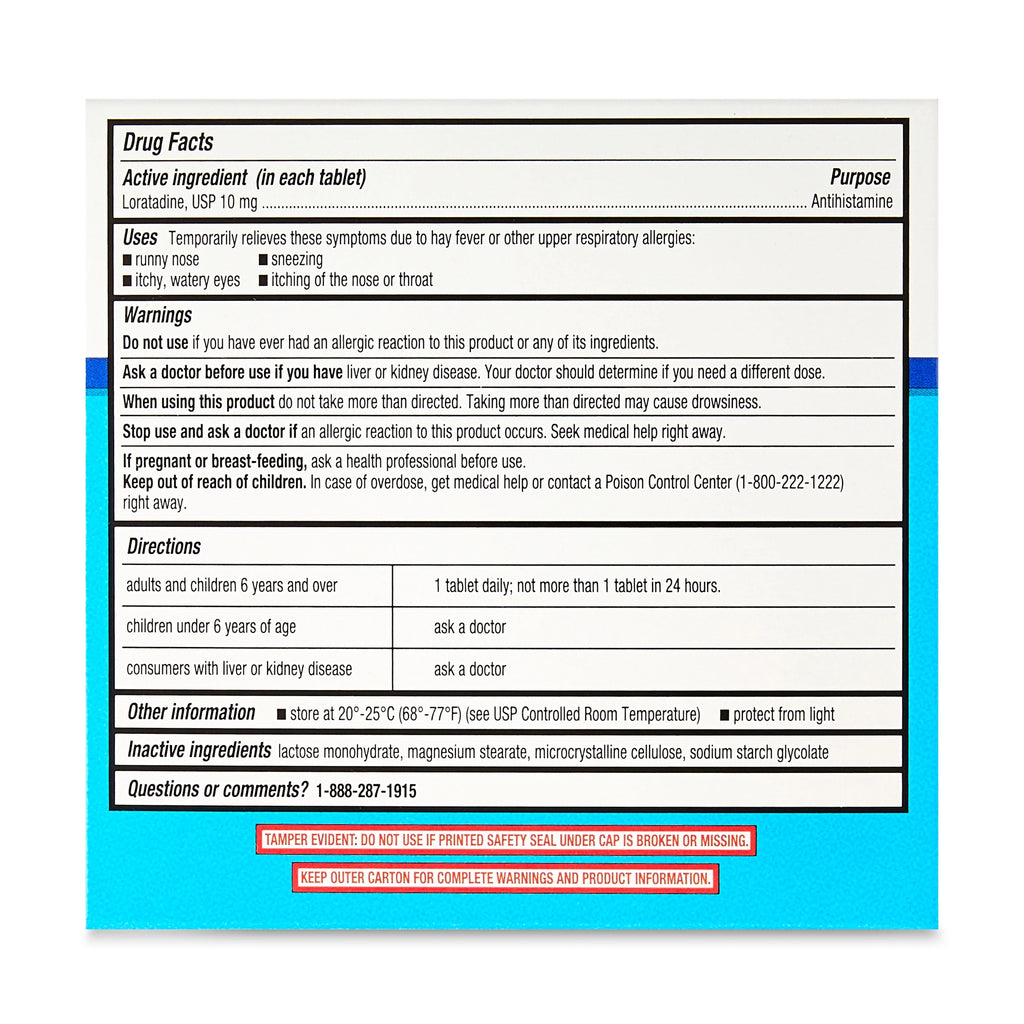 Loratadine Tablets 10 mg Antihistamine 45 Count K931547