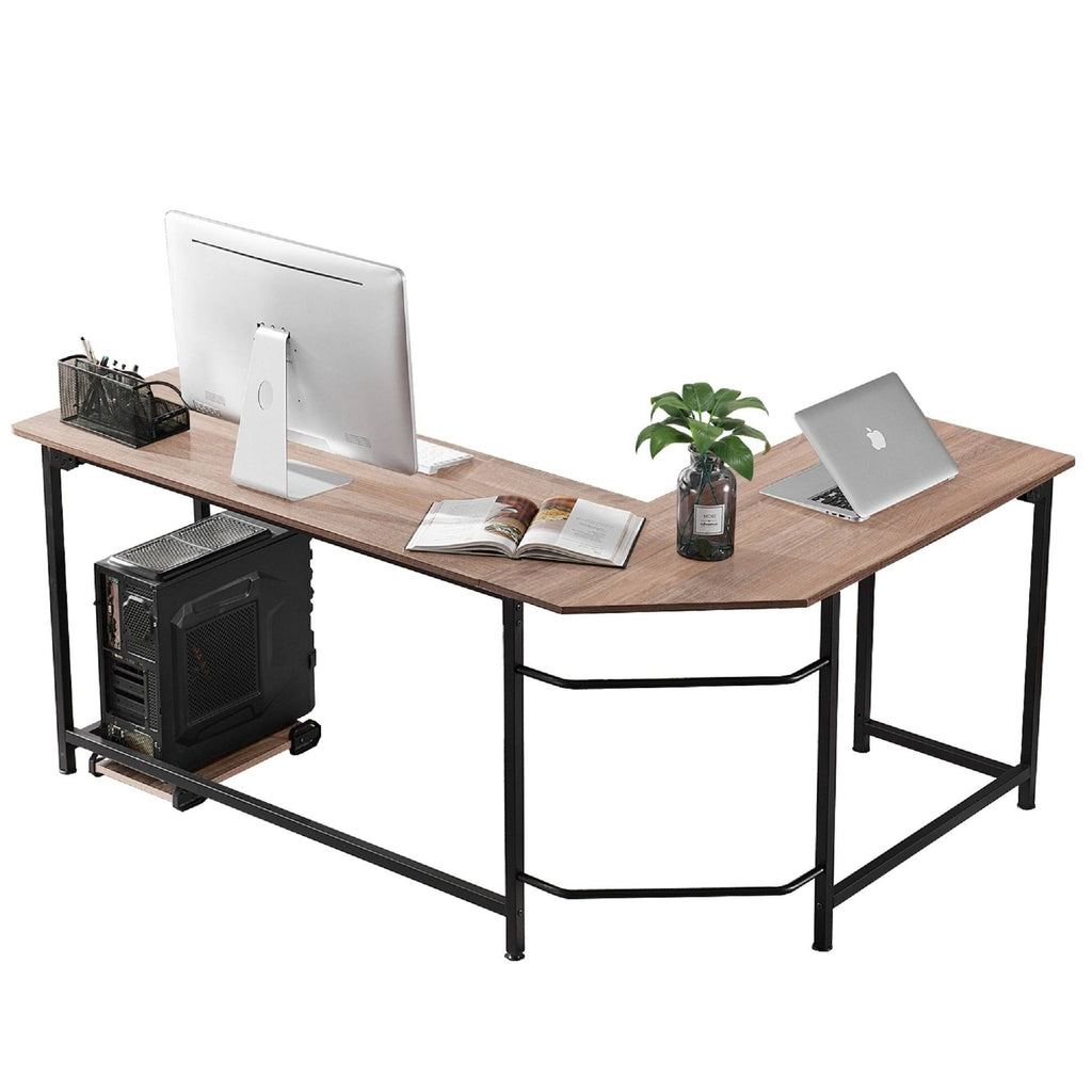Oak L-Shaped Office Computer Desk W839