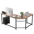 Oak L-Shaped Office Computer Desk W839