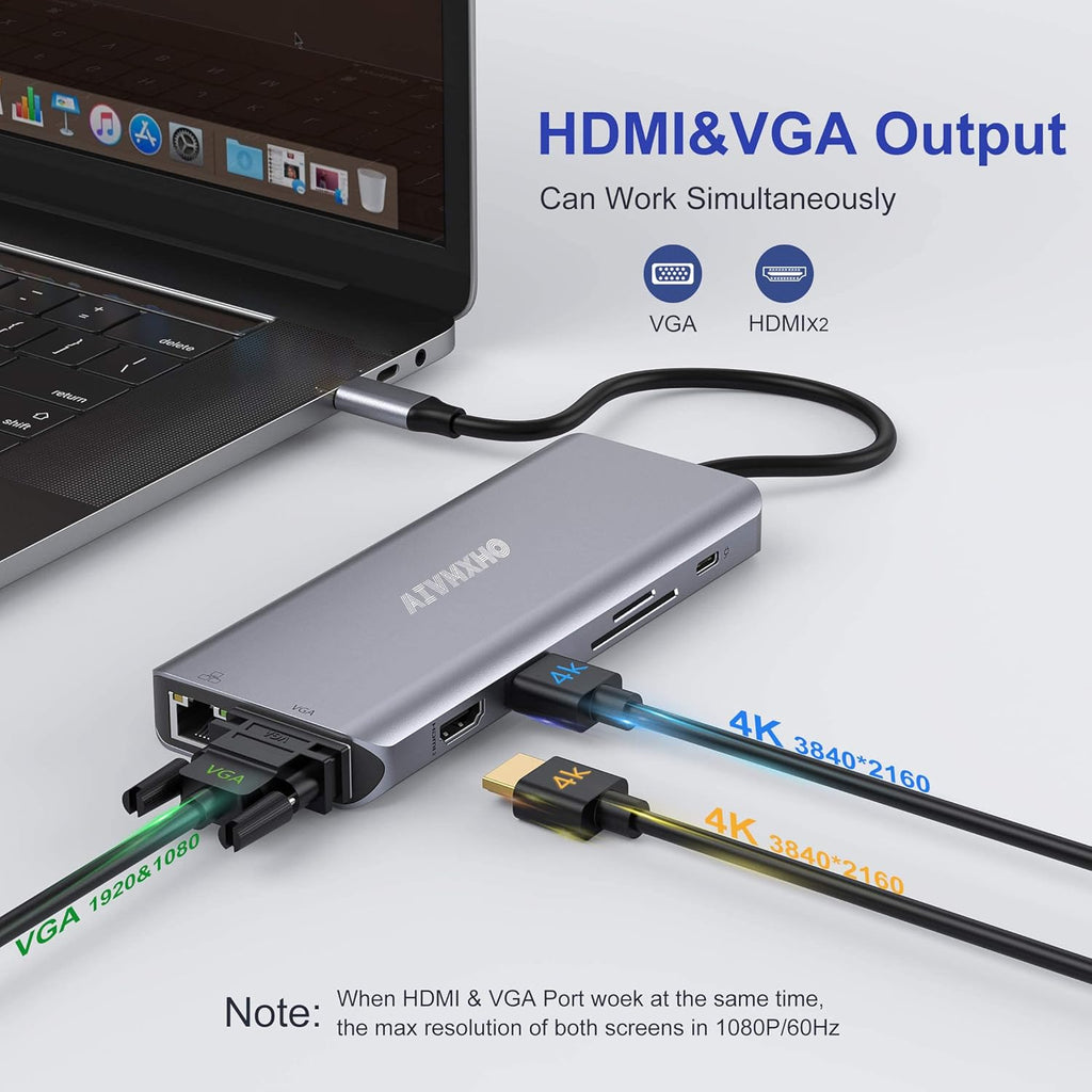 12-in-1 USB C Docking Station with Dual 4K HDMI N138159