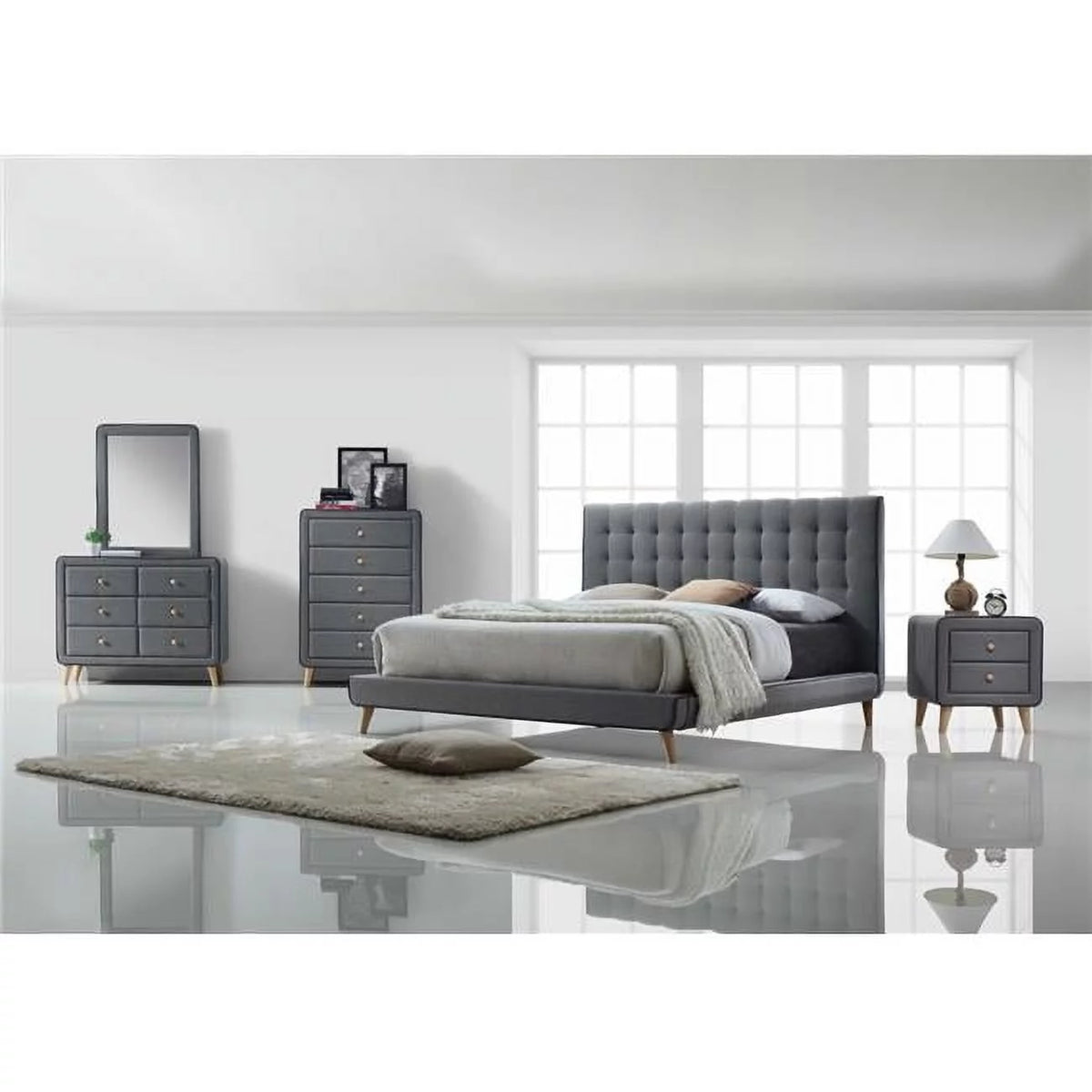 Light Gray Fabric Dresser A2560