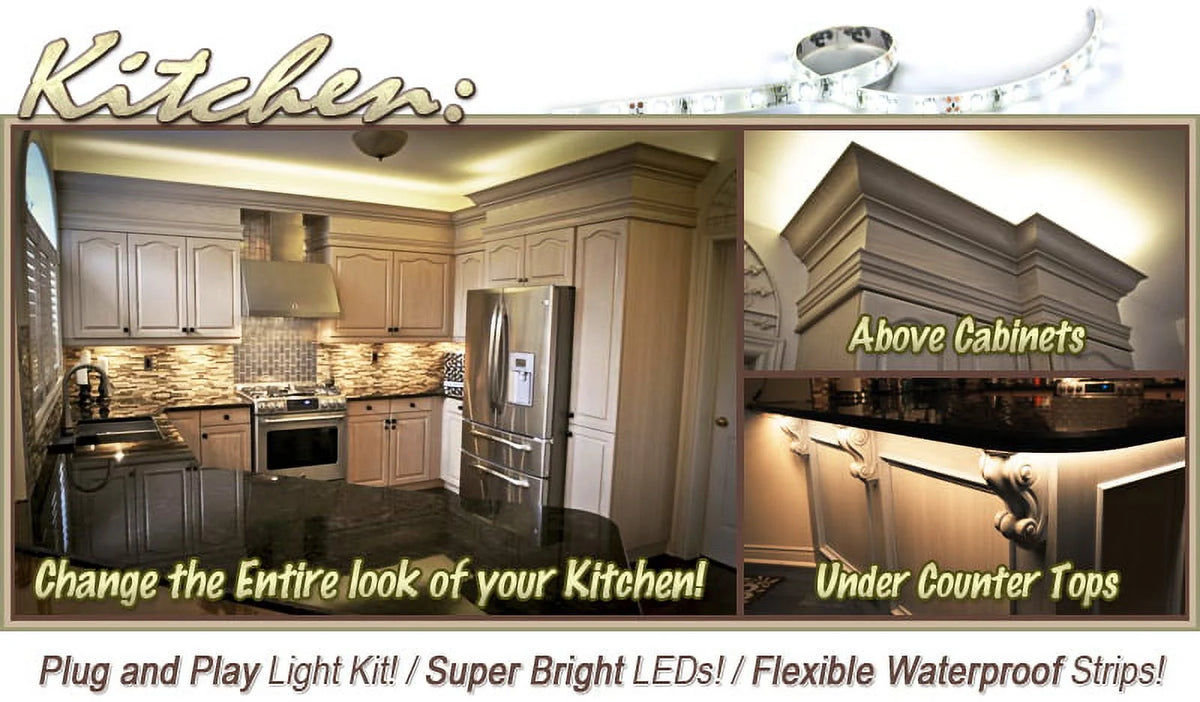 32.8 ft Warm White LED Strip Lighting Kit I520