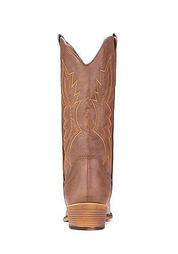 Cowboy Boots Pull On Pointy Toe Mid Calf Boots E617