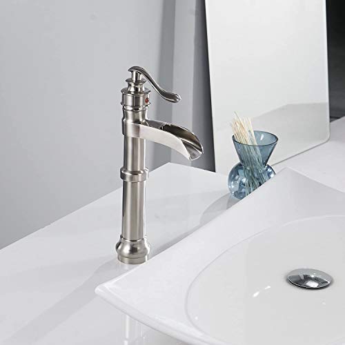 Black Waterfall Bathroom Sink Faucet with Pop Up Drain Q286088