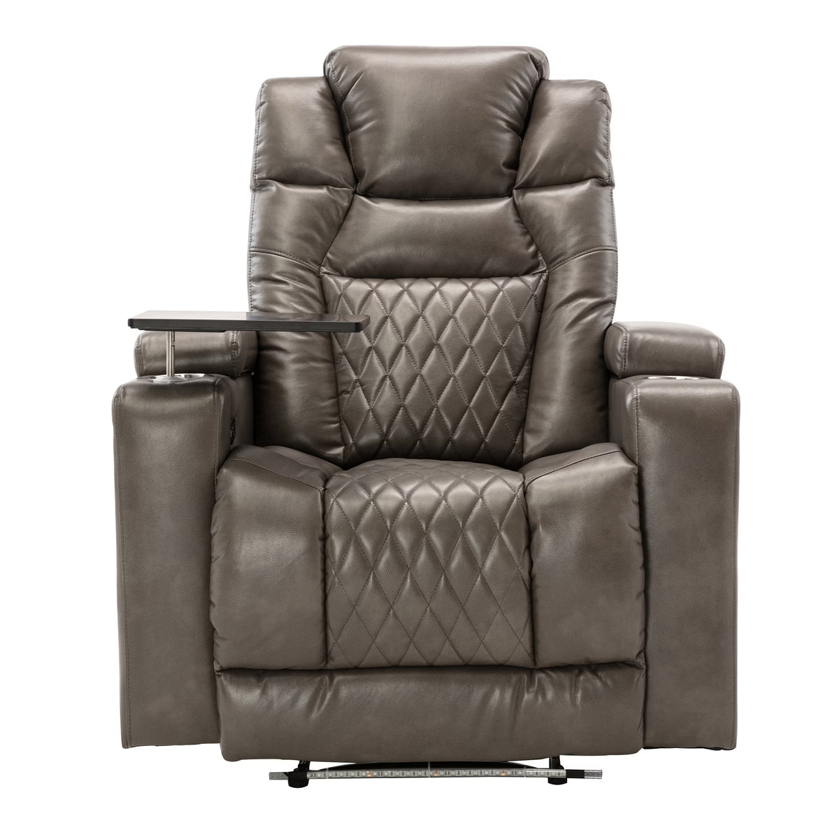 Power Motion Recliner with USB Charging Port and Hidden Arm Storage, 2 Cup Holders and 360° Swivel Tray Table Z483483