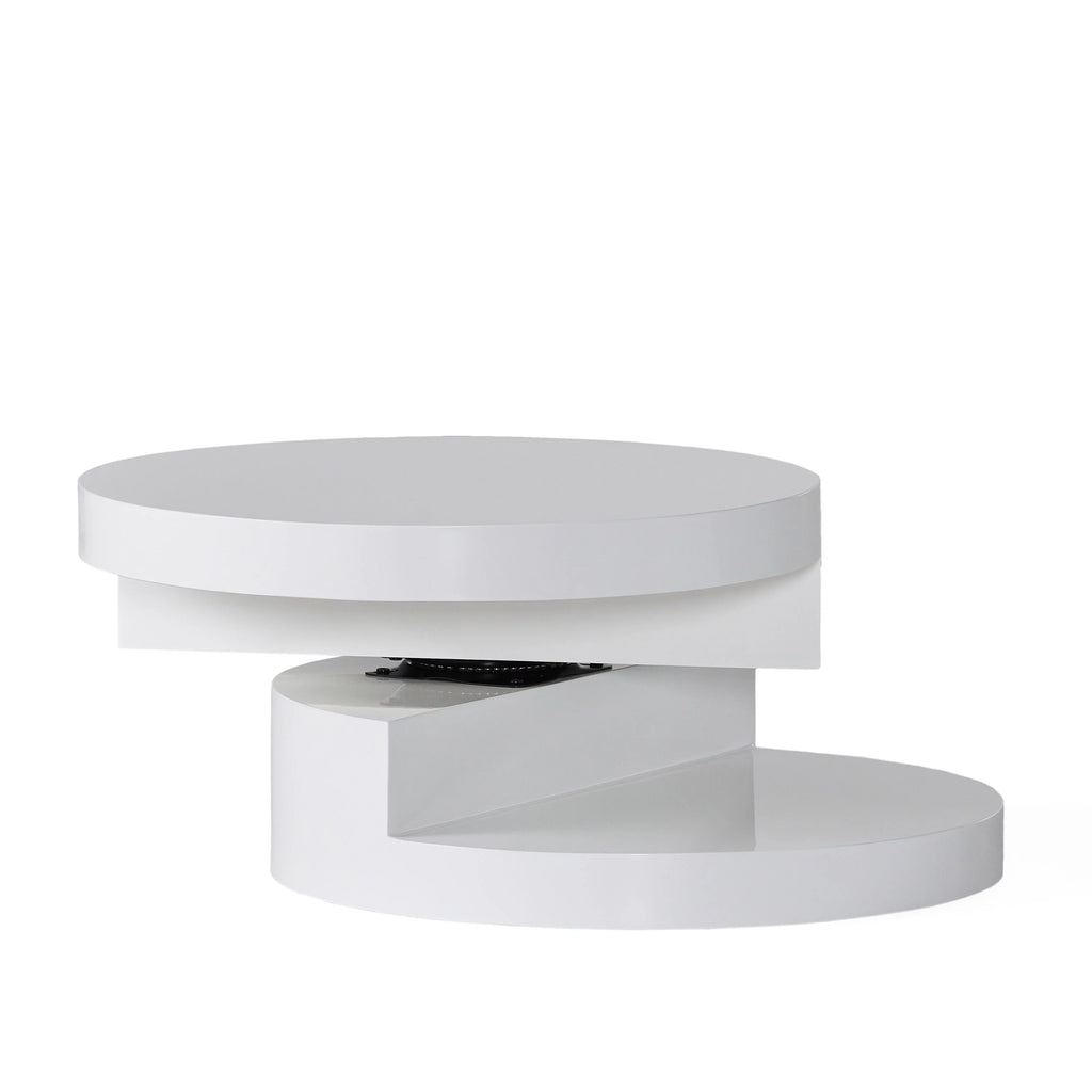 Glossy White Rotatable Coffee Table F7485