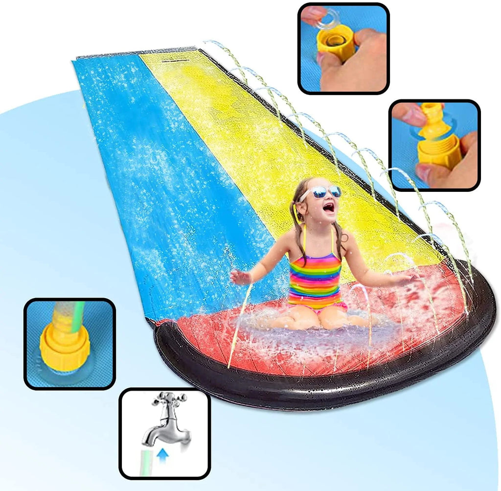 15.5ft Lawn Slide with Splash Sprinklers D877